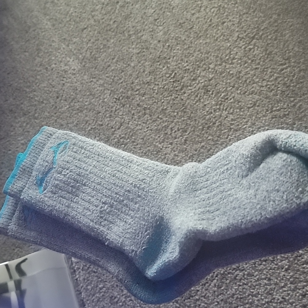 Gray and Aqua Socks